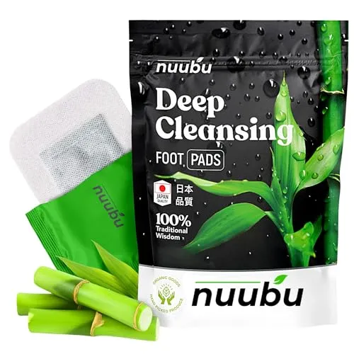 NUUBU Detox Fußpflaster - 10 Pads für Entgiftung und Wohlbefinden - Entgiftungspflaster zur Unterstützung des Wohlbefindens, einfach anzuwenden und ideal für entspannende Nächte.