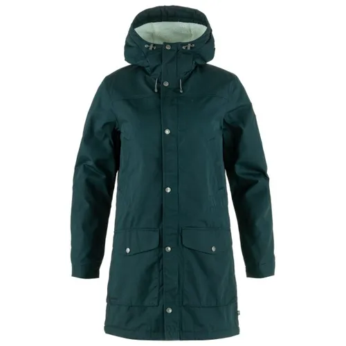 Fjällräven Greenland Winter Parka Women Dark Navy (XS) - Damen-Jacke im klassischen Fjällräven-Stil, wind- und wasserabweisend mit warmem Teddyfleece-Futter. Ideal für kalte Tage, strapazierfähig und umweltfreundlich aus G-1000 Eco-Material gefertigt.