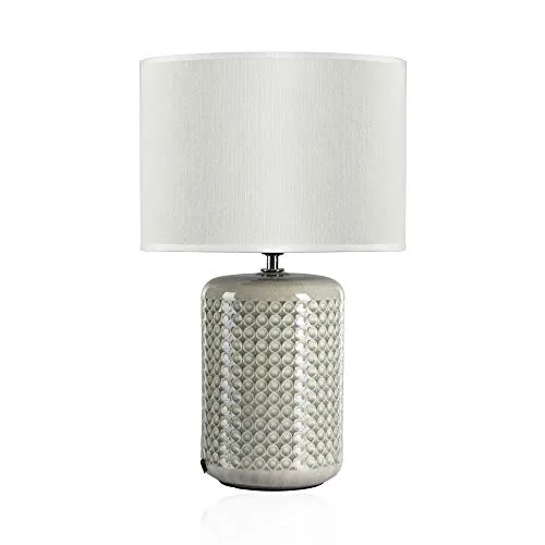 Pauleen 48020 Go for Glow Tischleuchte - Moderne Tischlampe für Wohn-, Schlaf- oder Esszimmer, mit Schnurschalter und stilvollem Design in Beige, Grau und Grün. Ideal für eine gemütliche Atmosphäre.