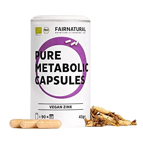 Fairnatural BIO Zink Kapseln Vegan mit hoher Bioverfügbarkeit [Regional aus Deutschland] aus Guavenblättern | Rein pflanzlich, natürlich & konzentriert | 90 Kapseln