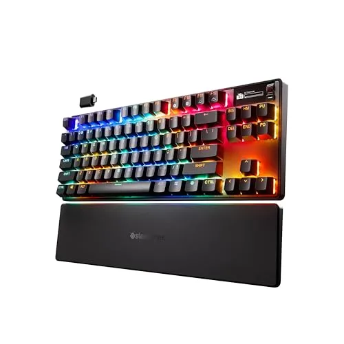 SteelSeries Apex Pro TKL Gen 3 Gaming Keyboard - Tastaturen für Gamer mit individuell einstellbaren Tastenanschlägen, kabellos oder kabelgebunden für maximale Flexibilität.