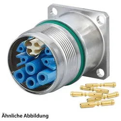 HUMMEL SET M23 Hybrid INOX Geräteteckverbinder mit Crimpkontakten - Praktisches HUMMEL SET mit M23 Hybrid INOX Geräteteckverbinder und 12 Crimpkontakten. Ideal für eine zuverlässige Verbindung mit geprüfter Qualität und einfacher Montage.