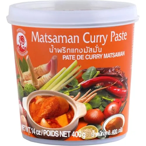 COCK Massaman Currypaste 400g - Authentischer Thai-Geschmack - Thai Currypaste für aromatisches Massaman Curry, perfekt für Liebhaber der asiatischen Küche. Einfach zuzubereiten und voller Geschmack.