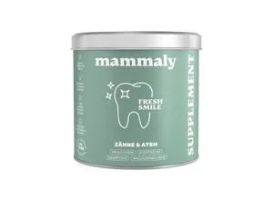 mammaly Fresh Smile 350g - Fresh Smile für Hunde sorgt für eine einfache Zahnpflege. Mit erfrischenden Kräutern bietet es eine wohltuende Mundhygiene und hilft, Zahnsteinbildung vorzubeugen. Ideal für regelmäßige Anwendung und frischen Atem.