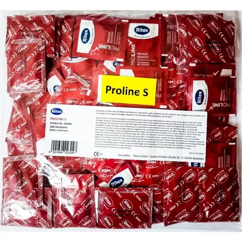 Ritex Proline S Kondome - Extra Kleine 47mm - Empfängnisverhütung: 100 Stück, ideal für schmalere Bedürfnisse, aus hochwertigem Latex, Made in Germany.