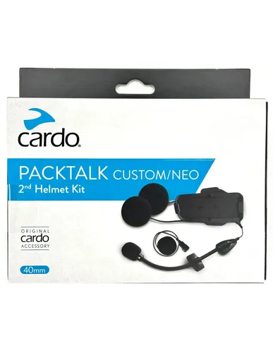 Cardo Packtalk Custom/Neo Zweithelm Erweiterungsset - Motorrad-Headset mit leistungsstarken 40mm HD Lautsprechern und einfachem Installationsprozess – ideal für den Einsatz in verschiedenen Helmen.
