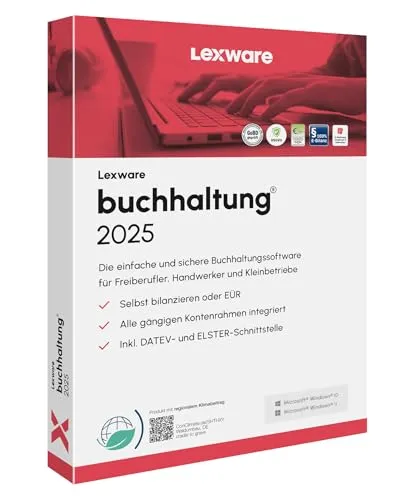 Lexware Buchhaltung 2025, Basis, Minibox - Office-Programme mit intuitiver Benutzeroberfläche für einfache doppelte Buchführung, inklusive Steuerberater-Schnittstelle und 365 Tage Lizenz.