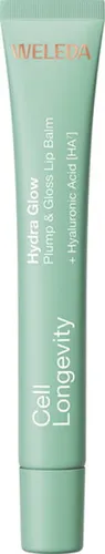 WELEDA Hydra-Glow Plump & Gloss Lip Balm 12 ml - Teil der Cell Longevity Kollektion, dieser vegane Lip Balm mit Hyaluronsäure sorgt für ein glänzendes Finish und ein angenehmes Hautgefühl. Ideal für die tägliche Lippenpflege mit 100 % natürlichen Inhaltsstoffen.