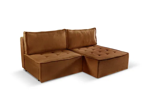 Bohoo Mini modernes Ecksofa mit Schlaffunktion Ziegel Rechts - Sofas - Kompaktes Ecksofa mit Schlaffunktion und Bettzeugbehälter, ideal für kleine Räume. Hochwertiger Raven-Stoff für eleganten Look und antiallergische Kissen für zusätzlichen Komfort.