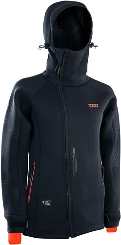 ION SHELTER AMP Neoprenjacke 2025 black - M - Neoprenjacke für windige Tage, 2mm dickes Neopren hält warm und bietet Flexibilität. Ergonomische Kapuze und Trapezhakenöffnung für optimalen Komfort beim Riden.