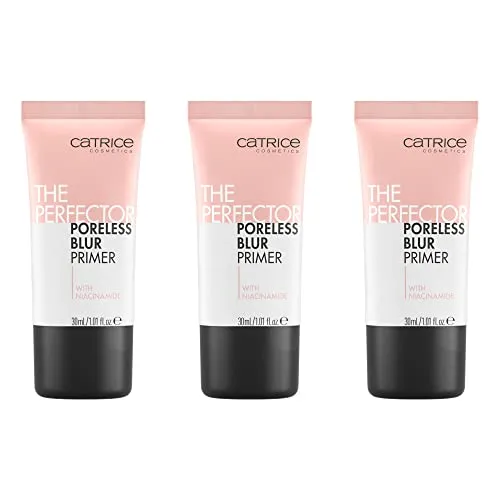 Catrice The Perfector Poreless Blur Primer, Nude, langanhaltend, glättend, natürlich, für unreine Haut, vegan, ölfrei, ohne Parfüm, ohne Alkohol, 3er Pack (3x30ml)