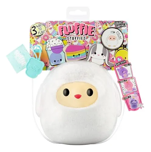 MGA Fluffie Stuffiez Plüschschaf - Klein - Kuscheliges Plüschschaf für Kinder ab 3 Jahren. Bunte Farben und robustes Material machen es perfekt für Spiel und Sammlung!