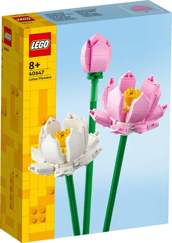 LEGO Lotusblumen - 3-teiliges Blumenstrauß-Set, kreative Deko in Pastellfarben für Kinderzimmer und Schreibtisch