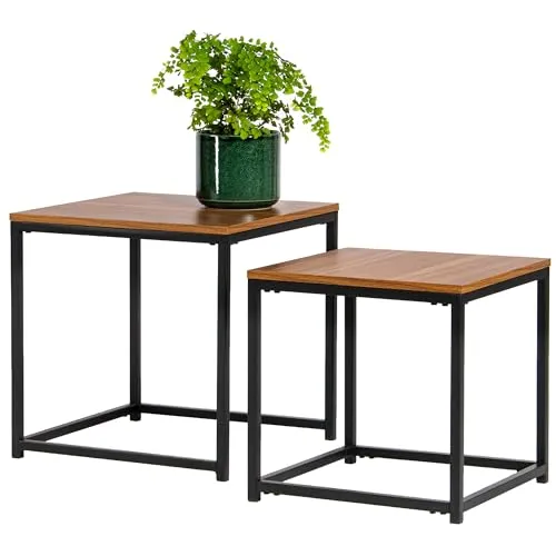 bremermann Satztisch 2er-Set - Verschachtelbare Tische in Schwarz - Praktisches 2er-Set verschachtelbarer Satztische aus MDF und Metall, ideal für flexible Wohnräume. Mit stilvollem Design und Platzersparnis für jeden Bedarf.