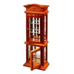 001.714/9 Miniatur Vitrine - Miniatur Vitrine aus Holz, ideal zum Dekorieren. Perfekt für Sammler und Puppenhaus-Enthusiasten, um Ihre Lieblingsstücke stilvoll zu präsentieren. Maße: 3,7 x 6,5 x 16,5 cm.