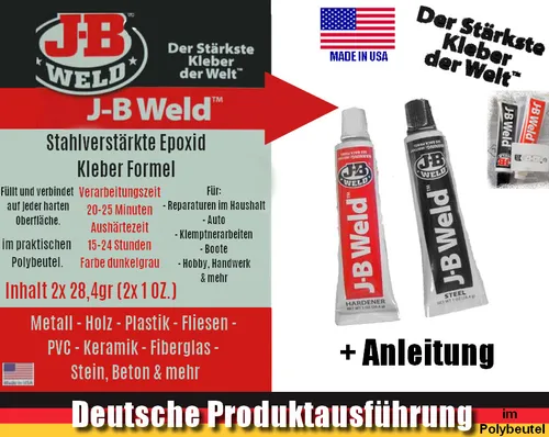 JB WELD Der Stärkste Kleber J-B 2-Komponenten Alleskleber Hitze/Säure bis 300°C