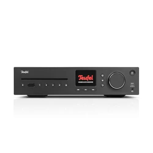Teufel Kombo 62 Mk2 CD-Receiver - Kraftvoller 2.1-CD-Receiver mit Bluetooth, WLAN und DAB+ für erstklassigen Klang. Ideal für Musikliebhaber mit integriertem CD-Laufwerk und Streaming über Spotify Connect.