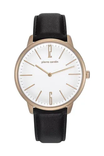 Pierre Cardin LA GLOIRE Quarzuhr PC10691F27 - Elegante Quarzuhr mit analoger Anzeige, rosegoldenem Edelstahlgehäuse und schwarzem Lederarmband. Wasserdicht bis 3 ATM, ideal für jeden Anlass.