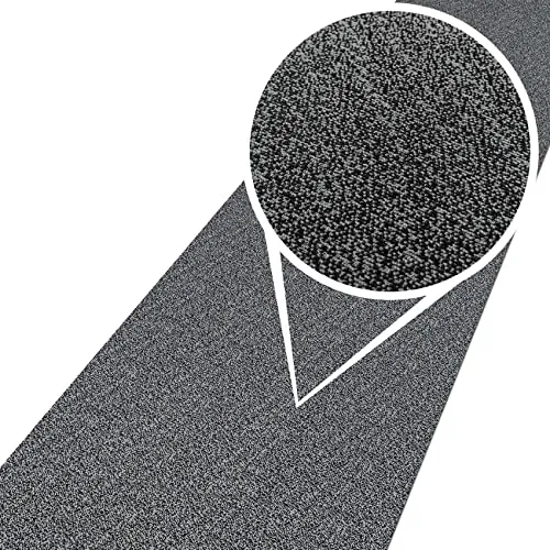 ANRO Teppich Teppichläufer Flur Schlafzimmer Küche Wohnzimmer Küchenläufer Küchenteppich rutschfest Meterware Tamara Grau 100x50cm