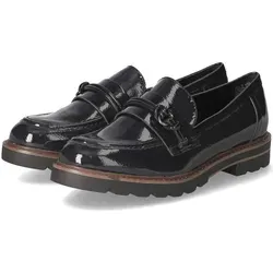 Marco Tozzi 2 24704 41 826 - Vegane Damen Slipper in Navy Patent - Slipper & Loafer aus veganem Kunstleder, ausgestattet mit innovativer FEEL-Technologie für optimalen Tragekomfort und eine rutschfeste Laufsohle. Ideal für Alltag und besondere Anlässe.