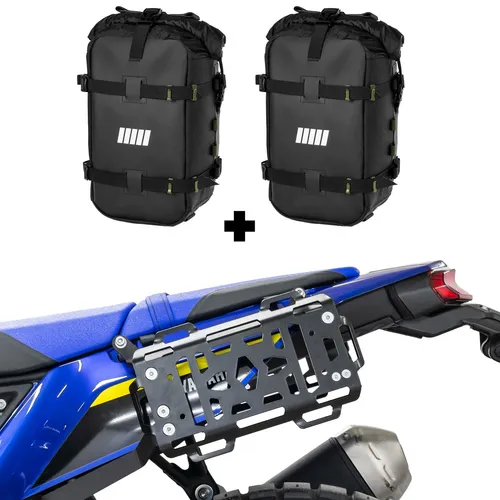 ZIEGER Fahrrad-Gepäckträger Hecktaschen-Set für Yamaha Ténéré 700 - Praktisches Set mit 2x12 L Taschen, ideal für Motorradreisen. Robustes Aluminium sorgt für Langlebigkeit und Sicherheit unterwegs.
