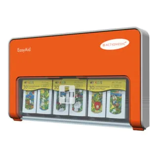Gramm Medical EasyAid-Pflasterspender KIDS - Pflaster & Pflasterspender mit 90 wasserabweisenden KIDS Motiv-Pflasterstrips – ideal für die Erste Hilfe bei Kindern und sorgt für Spaß beim Verbinden.