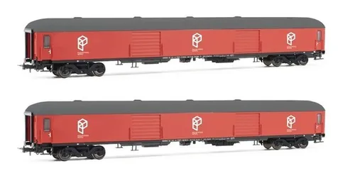 Electrotren 2er-Set Gepäckwagen DD-8100, rot,RENFE,  Ep. V 4001_HE