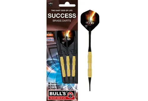 BULL'S Softdarts Bull´s Softdart, Success, messing, 18g. Gold, Kompletter Satz, Messing Barell