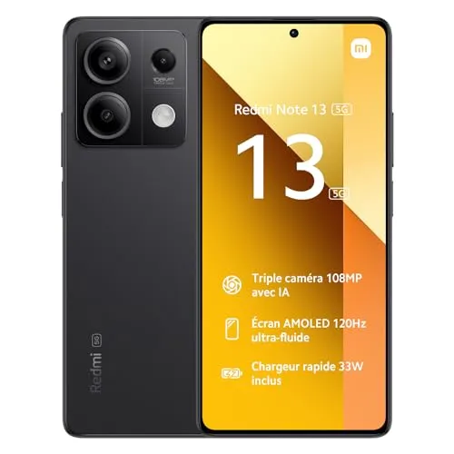 Xiaomi Redmi Note 13 5G - 8GB RAM, 256GB Speicher, 108 MP Kamera, spritzwassergeschützt und ideal für Fotografie und mobiles Surfen