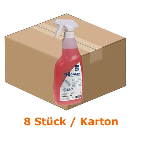 Sanitärreiniger Calvatis TRU-LIT C-15 SANO 8x750 ml saurer Reiniger für alle Oberflächen