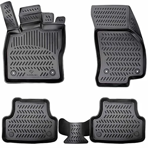 Design 3D Gummimatten Set für FIAT 500 & 500C 2007-2015 - Individuelle Fußmatten für FIAT 500 & 500C 2007-2015 mit extra hohem 5cm Rand für optimalen Rundumschutz. Pflegeleicht, strapazierfähig und umweltfreundlich.