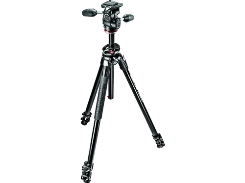 Manfrotto MK290DUA3-3W 290 DUAL Kit - Aluminium-Stativ mit 90° Mittelsäule und 3-Wege-Neiger für vielseitige Fotografie, ideal für kreative Aufnahmen und stabile Aufstellung.