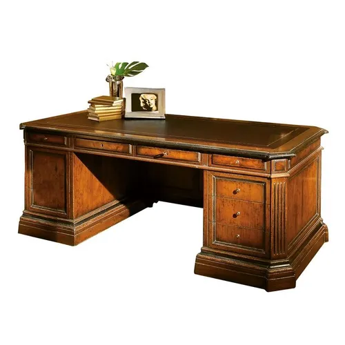 Antik Stil Schreibtisch - Eleganter Computertisch aus Italien - Schreibtische & Computermöbel: Stilvoller Schreibtisch mit 7 Schubladen, ideal für Arbeitszimmer oder Wohnzimmer, aus hochwertigem Holzfurnier gefertigt.