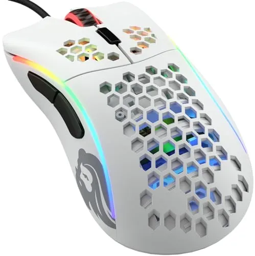 Glorious Model D- Gaming-Maus Schwarz - Ergonomische RGB-Gaming-Maus mit ultraleichtem Wabendesign, ideal für Geschwindigkeit und Komfort. Perfekt für leidenschaftliche Spieler, die Leistung und Kühlung schätzen.