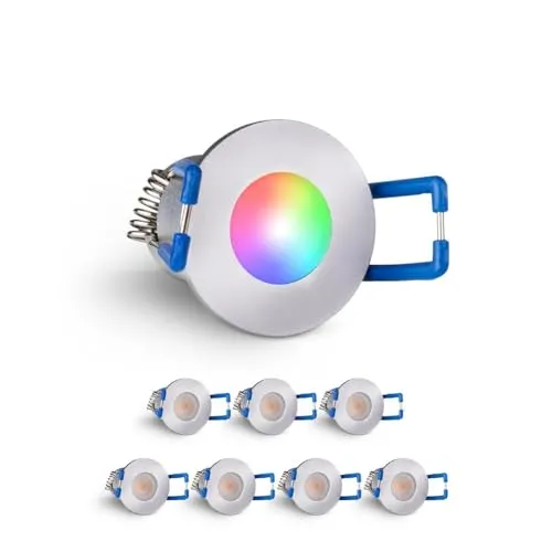 LongLife LED Einbaustrahler Set 8er Mini 3W RGBW Silber - Einfach zu installieren: Plug & Play für sofortige Nutzung. Wetterfest und langlebig, ideal für Terrassen und Überdachungen. Dimmbare RGBW-Funktion und Farbtemperaturanpassung für individuelle Lichtgestaltung.