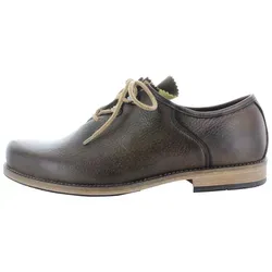 dirndl + bua Haferlschuh Schnürschuh braun 11 - Herren-Trachten Schuh aus 100% Leder, perfekt für festliche Anlässe mit bequemem Schnürverschluss und robustem Blockabsatz.