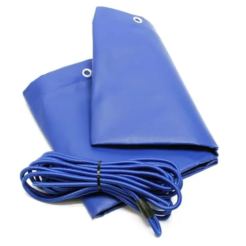 Wiltec Anhängerplane Flachplane 257,5 x 134,5 cm - Wetterfeste und winddichte Schutzplane aus robustem 1000D-Gewebe mit PVC-Beschichtung, ideal für den Transport von Gartenabfällen und Möbeln. Inkl. Spannseil für einfache Befestigung.