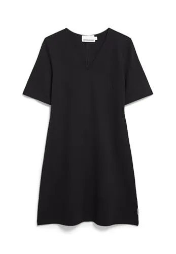ARMEDANGELS Damen Jerseykleid LESJAA Slim Fit Black - Freizeitkleid für Damen aus LENZING™ ECOVERO™ Viskose Mix, nachhaltig und besonders weich für höchsten Tragekomfort.