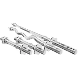 Set MWG4: Langhantelstange 167 cm + Sz-Curlstange 120 cm + 2x Kurzhantelstange 40 cm - Marbo Sport - Kraftsport-Zubehör für effektives Training, inklusive vielseitiger Stangen für gezieltes Muskelaufbau und Kraftsteigerung.