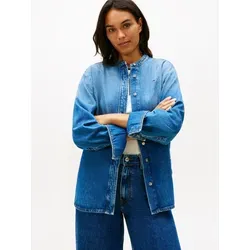 Tommy Hilfiger Jeansbluse DNM GLOW STAND-COLLAR SHIRT LS blau Größe 42 - Stylische Jeansbluse aus pflegeleichtem Denim-Material, ideal für lässige Outfits. Mit Rundhalsausschnitt und langem Arm, perfekt für jeden Anlass.
