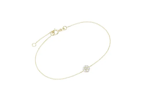 Luigi Merano Armband Blüte mit Zirkonia - Gold 375 - Elegantes Armschmuck aus Gelbgold 375 mit funkelnden Zirkonia, 19,5 cm lang und mit sicherem Federringverschluss.