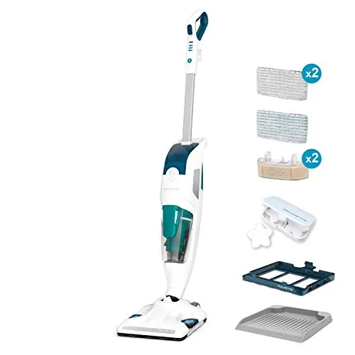 Rowenta RY7757WH Clean & Steam Revolution - Dampfreiniger mit 2-in-1 Funktion zum gleichzeitigen Saugen und Dampfen, eliminiert 99,9 % der Keime und sorgt für eine gesunde Reinigung ohne Chemikalien.