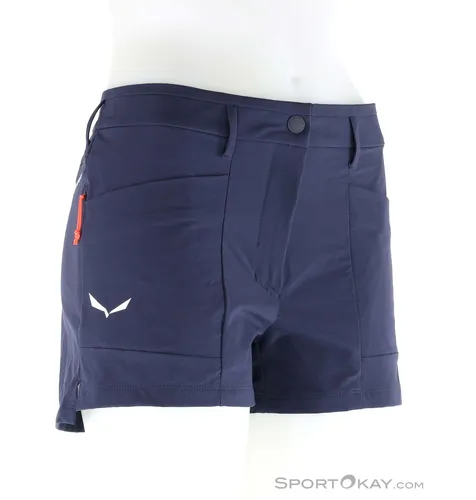 Salewa Puez DST Cargo Damen Outdoorshort - Dunkel Blau - Größe 34 - Wanderhose für Damen mit hohem Tragekomfort, schnell trocknendem Material und praktischen Taschen für Outdoor-Abenteuer.