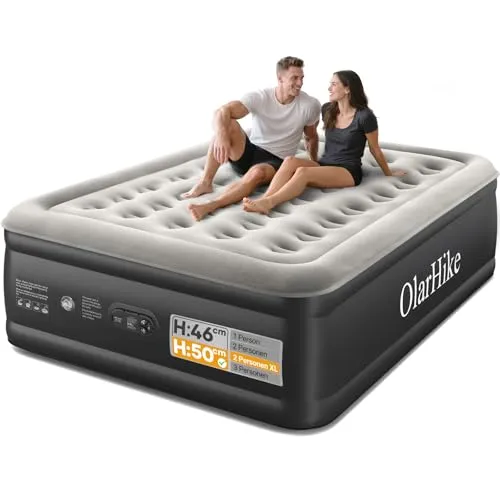 OlarHike Luftmatratze selbstaufblasend, Luftbett 2 Personen, Gästebett, Bett, Bed, betten, Matratze, aufblasbare Matratze für Camping, Zuhause, Gästezimmer, Zelt und Heimgebrauch, 152 x 203 x 50cm
