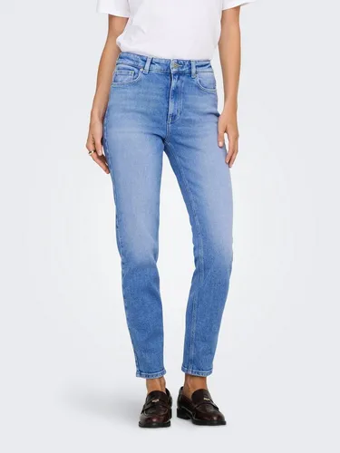 ONLY Female Straight-Fit Jeans ONLEMILY – Hohe Taille, gerade geschnitten - Modische Straight-Fit Jeans mit hoher Taille und knöchellanger Passform. Ideal für einen lässigen Look, aus hochwertigem Material für hohen Tragekomfort.