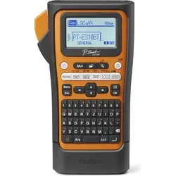 Brother PT-E310BTVP Etikettendrucker Wärmeübertragung 180 x 180 DPI 20 mm/sek Verkabelt & Kabellos HSE/TZe Bluetooth QWERTY - Schwarz/Orange