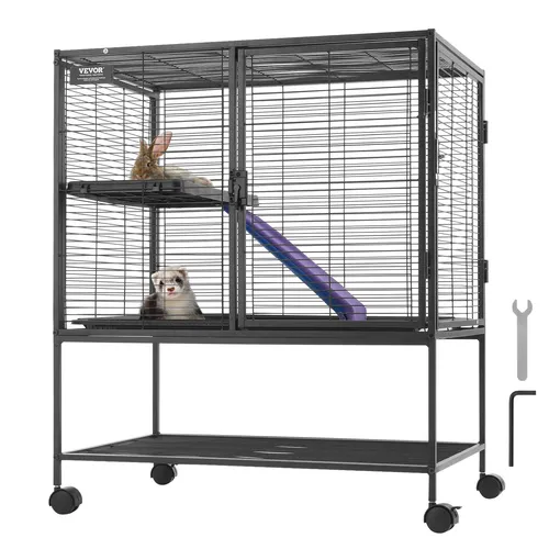 VEVOR Kleintierkäfig 2-stöckig für Frettchen - Käfige, Auslauf & Gehege - Robuster, 2-stöckiger Käfig mit praktischer Rampe, ideal für Frettchen und andere Kleintiere.