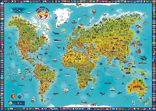 MARCO POLO Panorama Kinderweltkarte: Plano im Folienschlauch (137 x 97 cm)
