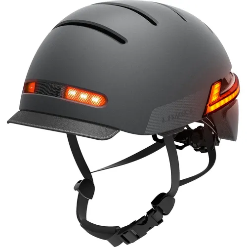 Livall BH51M neo Smart Fahrradhelm Grau 57-61 cm - Fahrradhelm mit integrierten Lichtern und Blinkern für zusätzliche Sicherheit, ideal für Straßenradsport und Unisex Erwachsene, einstellbare Passform für optimalen Komfort.