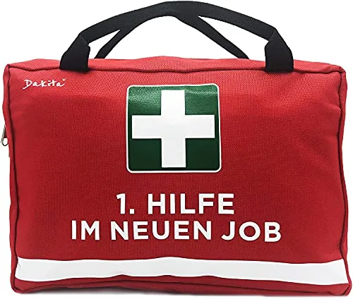Dakita Erste-Hilfe Tasche zum Abschied von Kollegen - Federmäppchen für witzige Abschiede - Ideal als humorvolles Geschenk für Jobwechsel, mit 6 Innenfächern und robustem, wasserabweisendem Material.